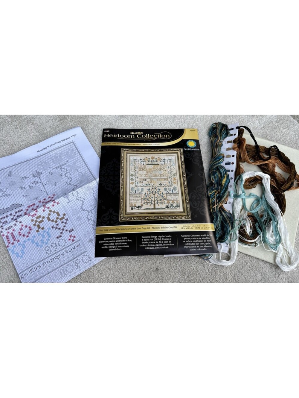 Bucilla Heirloom Collection Cross Stitch Kit w Thread Smithsonian Alphabet